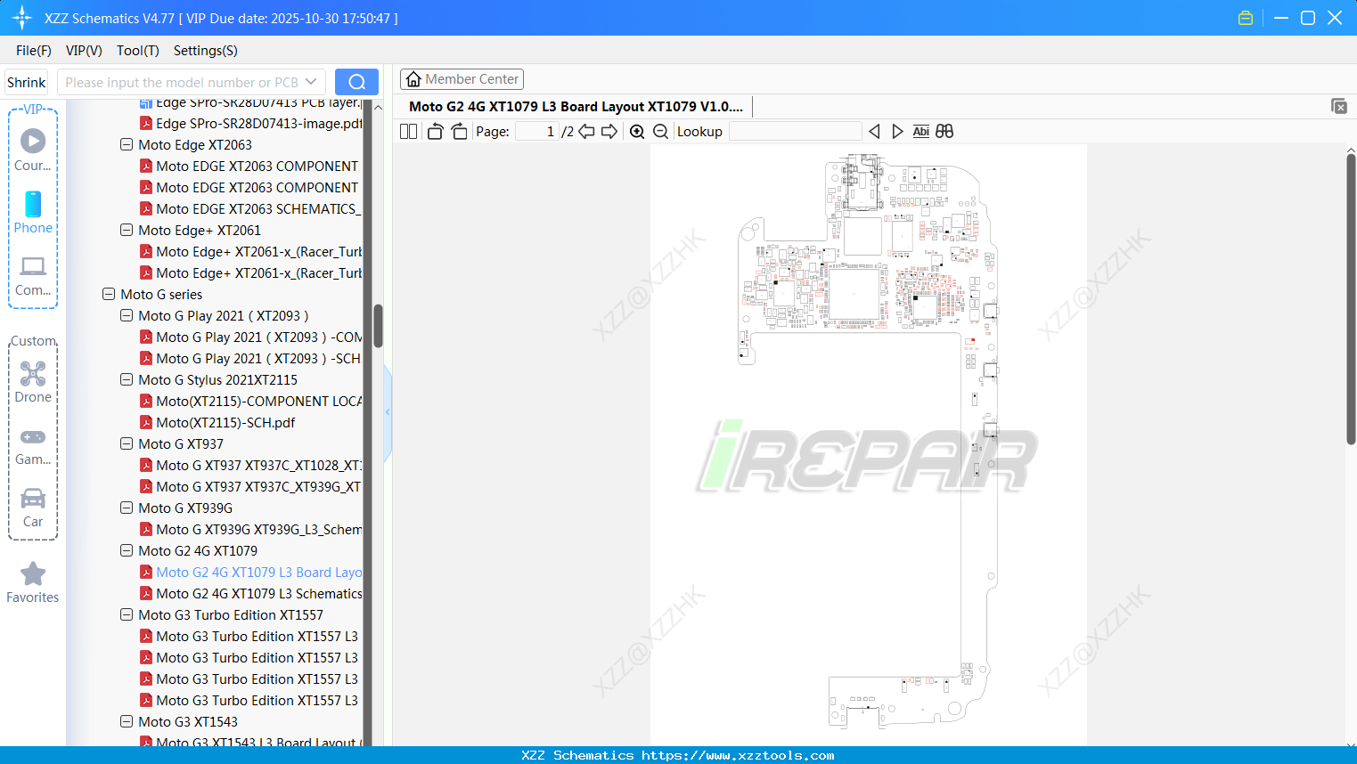Motorola Moto G2 4G XT1079 L3 Board Layout XT1079 V1.0